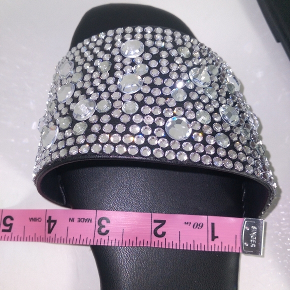 Liliana Black, Silver Rhinestone Embellished Slides - Picture 3 of 5
